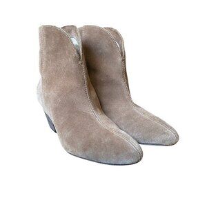 Splendid Paige Suede Western Heeled Ankle Bootie Brown - size 10